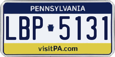 PA license plate LBP5131