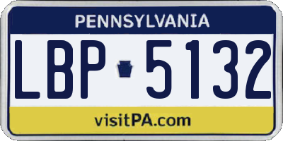 PA license plate LBP5132