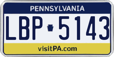 PA license plate LBP5143