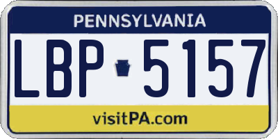 PA license plate LBP5157