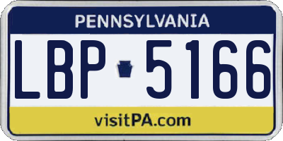 PA license plate LBP5166