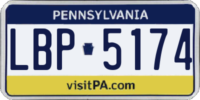 PA license plate LBP5174