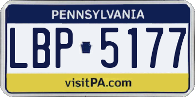 PA license plate LBP5177