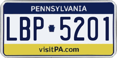 PA license plate LBP5201