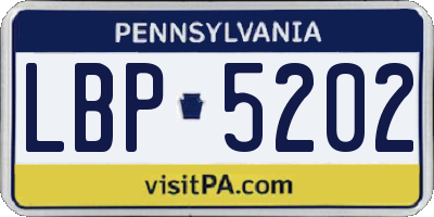 PA license plate LBP5202