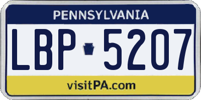 PA license plate LBP5207