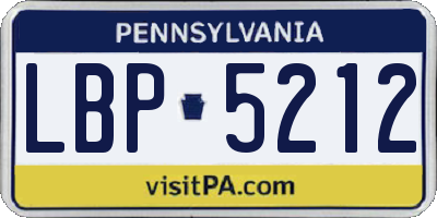 PA license plate LBP5212