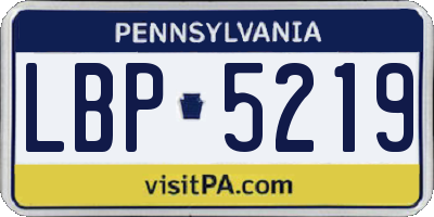 PA license plate LBP5219