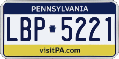 PA license plate LBP5221
