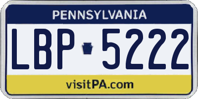PA license plate LBP5222