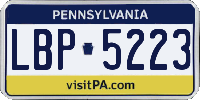 PA license plate LBP5223