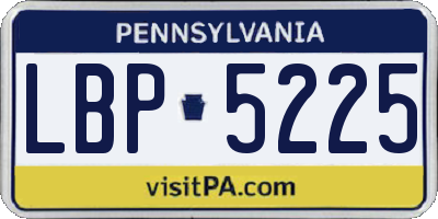 PA license plate LBP5225