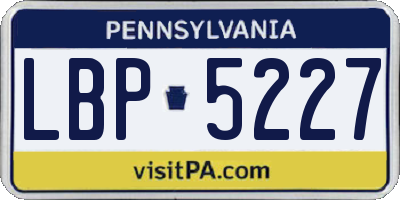 PA license plate LBP5227