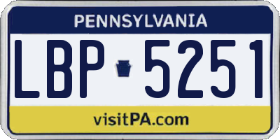 PA license plate LBP5251
