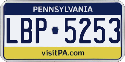 PA license plate LBP5253