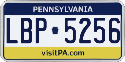 PA license plate LBP5256