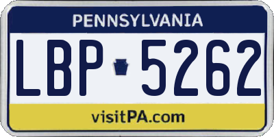 PA license plate LBP5262