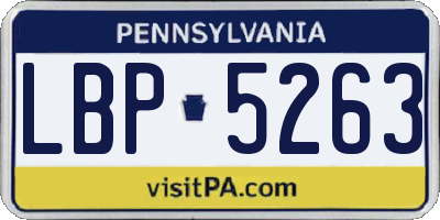 PA license plate LBP5263