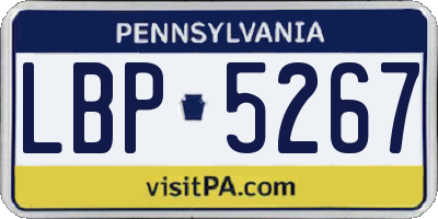 PA license plate LBP5267
