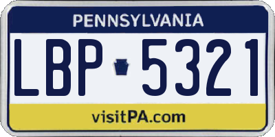 PA license plate LBP5321