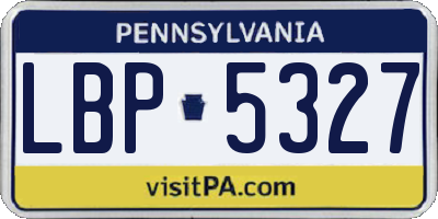 PA license plate LBP5327