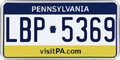 PA license plate LBP5369