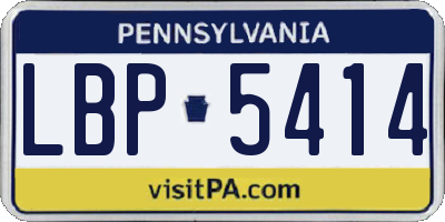 PA license plate LBP5414