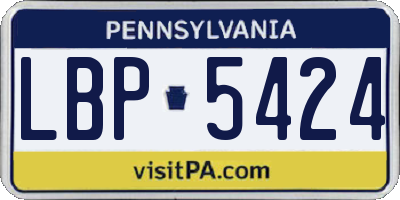 PA license plate LBP5424