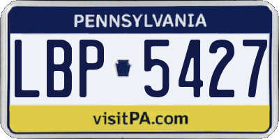 PA license plate LBP5427