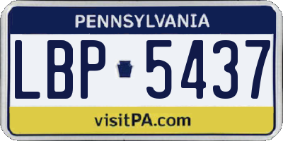 PA license plate LBP5437