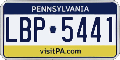 PA license plate LBP5441