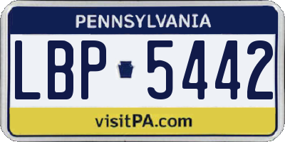 PA license plate LBP5442