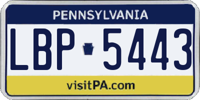 PA license plate LBP5443