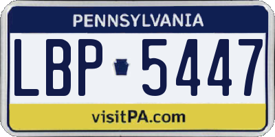 PA license plate LBP5447