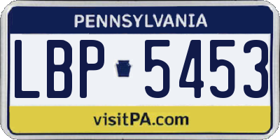 PA license plate LBP5453