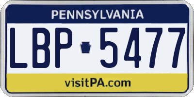 PA license plate LBP5477