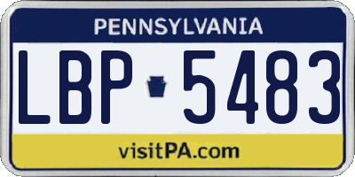 PA license plate LBP5483