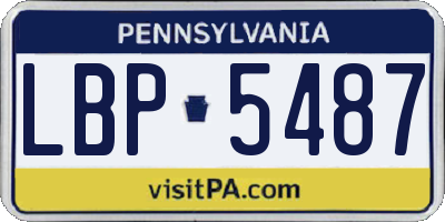 PA license plate LBP5487