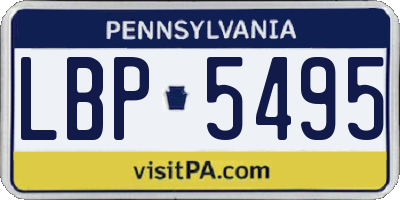 PA license plate LBP5495