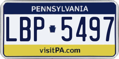 PA license plate LBP5497