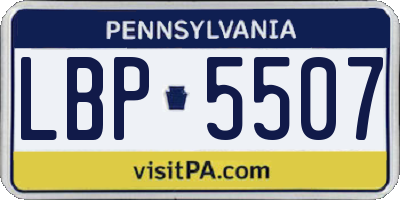 PA license plate LBP5507