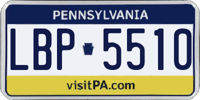 PA license plate LBP5510
