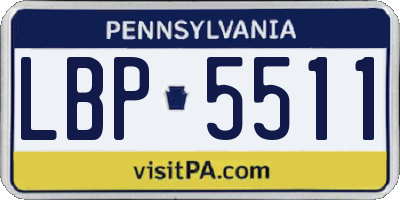 PA license plate LBP5511