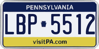 PA license plate LBP5512