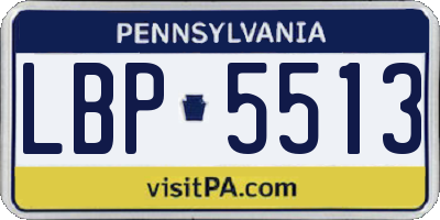 PA license plate LBP5513