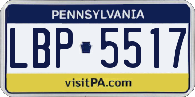 PA license plate LBP5517