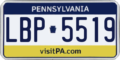 PA license plate LBP5519