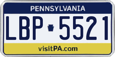 PA license plate LBP5521