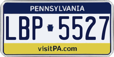 PA license plate LBP5527