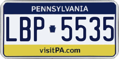 PA license plate LBP5535